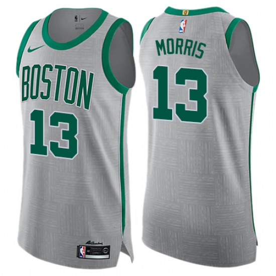 Men's Nike Boston Celtics #13 Marcus Morris Authentic Gray NBA Jersey - City Edition - Ujersey
