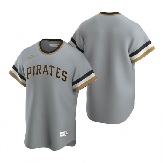 Men's Nike Pittsburgh Pirates Blank Gray Cooperstown Collection Road Stitched Baseball Jersey - Ujersey