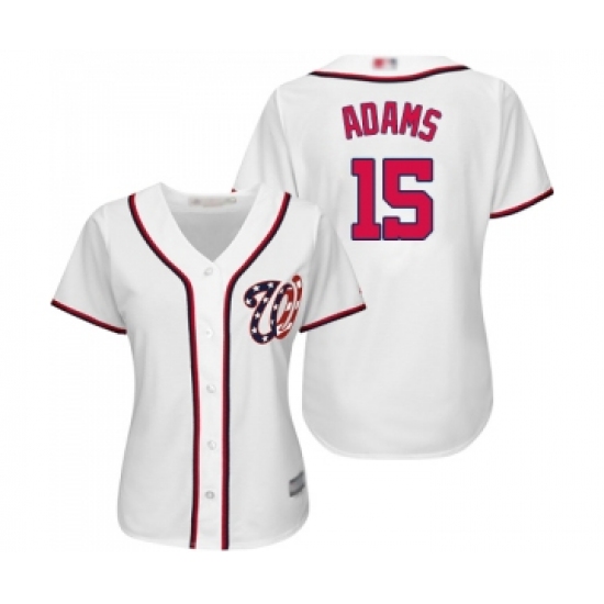 Women's Washington Nationals #15 Matt Adams Replica White Home Cool Base Baseball Jersey - Ujersey