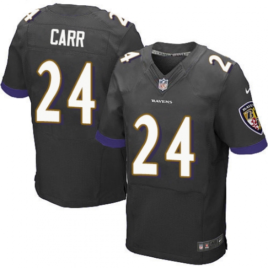Men's Nike Baltimore Ravens #24 Brandon Carr Elite Black Alternate NFL Jersey - Ujersey