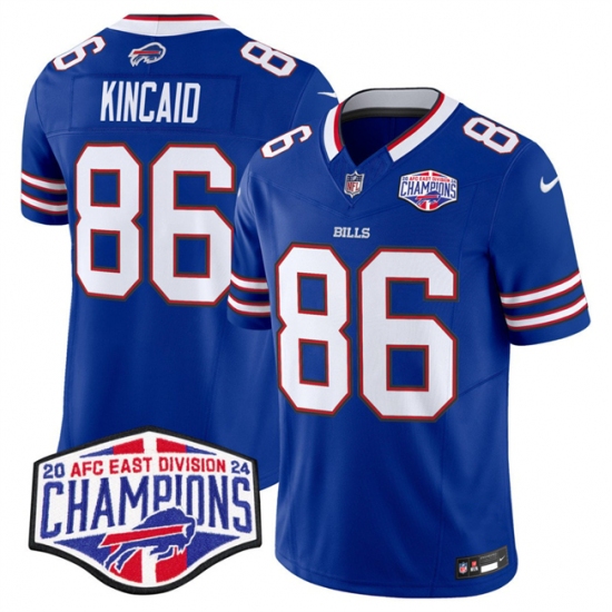 Men's Buffalo Bills #86 Dalton Kincaid Royal F.U.S.E. 2024 AFC East Division Champions Vapor Limited Stitched Football Jersey - Ujersey