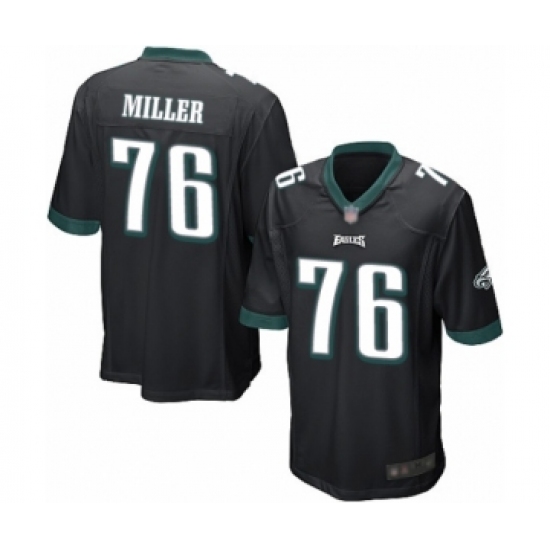 Men's Philadelphia Eagles #76 Shareef Miller Game Black Alternate Football Jersey - Ujersey