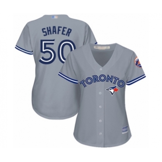 Women's Toronto Blue Jays #50 Justin Shafer Authentic Grey Road Baseball Player Jersey - Ujersey