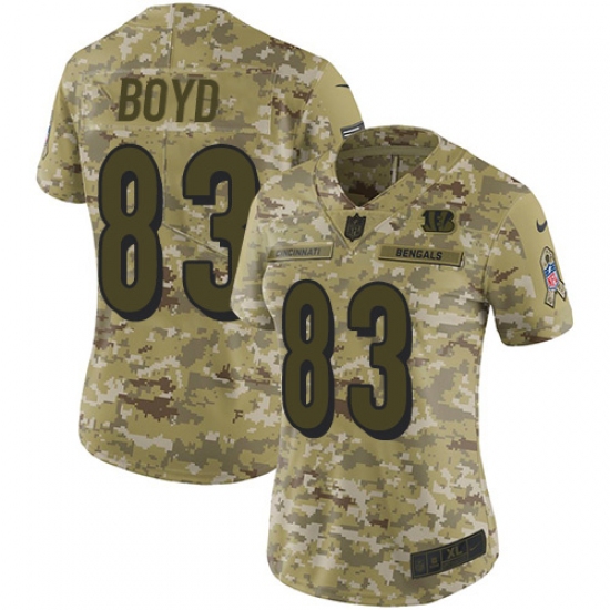 Women's Nike Cincinnati Bengals #83 Tyler Boyd Limited Camo 2018 Salute to Service NFL Jersey - Ujersey