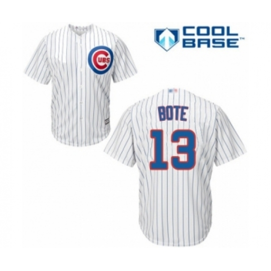 Youth Chicago Cubs #13 David Bote Authentic White Home Cool Base Baseball Player Jersey - Ujersey