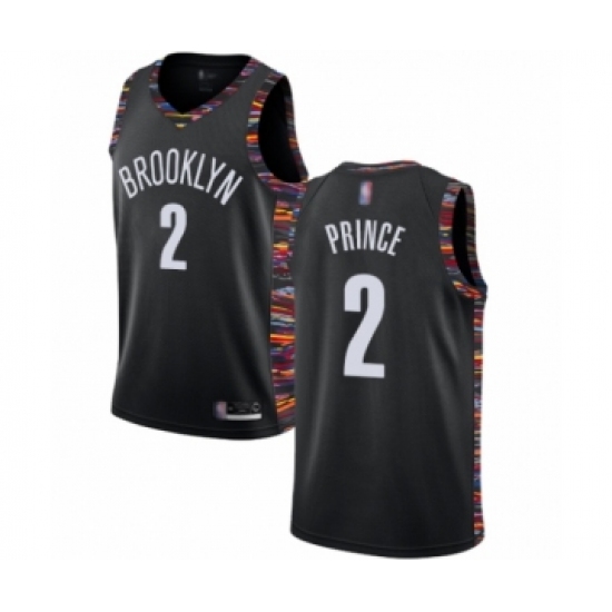 Men's Brooklyn Nets #2 Taurean Prince Authentic Black Basketball Jersey - 2018 19 City Edition - Ujersey