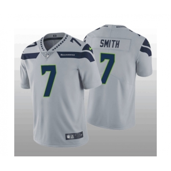 Men's Seattle Seahawks #7 Geno Smith Grey Vapor Untouchable Limited Stitched Jersey - Ujersey