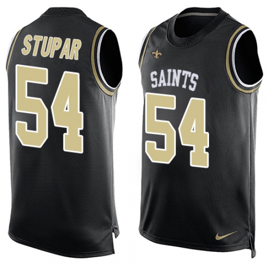 Men's Nike New Orleans Saints #54 Nate Stupar Limited Black Player Name & Number Tank Top NFL Jersey - Ujersey