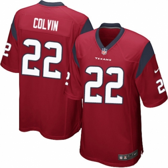 Men's Nike Houston Texans #22 Aaron Colvin Game Red Alternate NFL Jersey - Ujersey