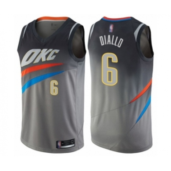 Youth Oklahoma City Thunder #6 Hamidou Diallo Swingman Gray Basketball Jersey - City Edition - Ujersey
