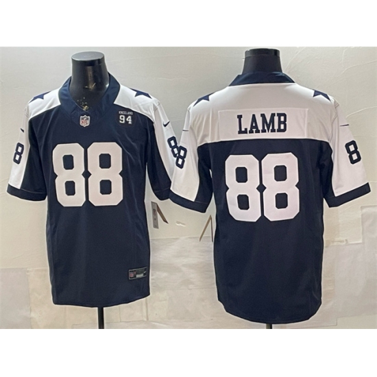 Men's Dallas Cowboys #88 CeeDee Lamb Navy F.U.S.E. 94 Marshawn Kneeland Memorial Vapor Limited Stitched Football Jersey - Ujersey