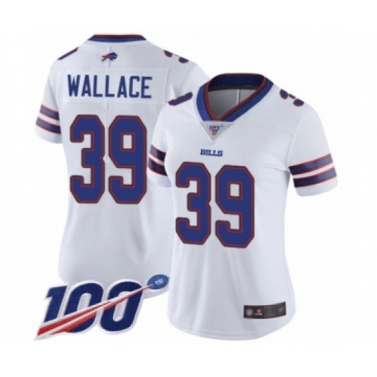 Women's Buffalo Bills #39 Levi Wallace White Vapor Untouchable Limited Player 100th Season Football Jersey - Ujersey