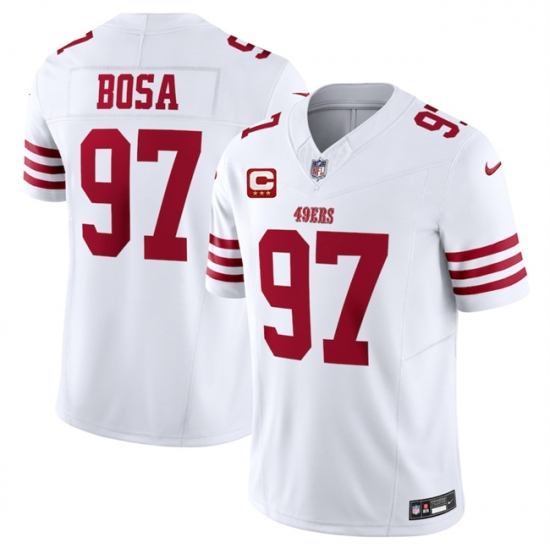 Men's San Francisco 49ers #97 Nick Bosa White 2025 F.U.S.E. With 3-Star C Vapor Untouchable Limited Stitched Football Jersey