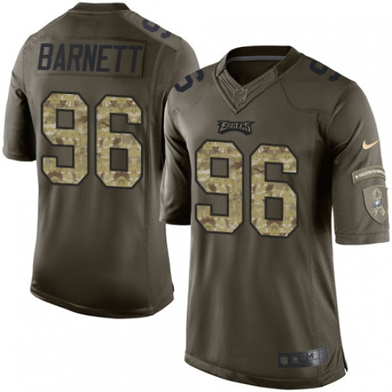 Men's Nike Philadelphia Eagles #96 Derek Barnett Elite Green Salute to Service NFL Jersey - Ujersey