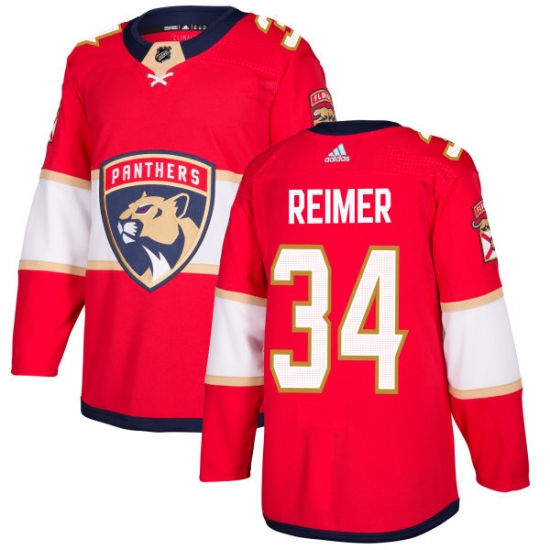 Youth Adidas Florida Panthers #34 James Reimer Authentic Red Home NHL Jersey - Ujersey