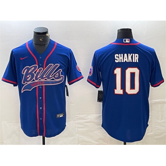 Men's Buffalo Bills #10 Khalil Shakir With Cool Base Stitched Baseball Jersey - Ujersey