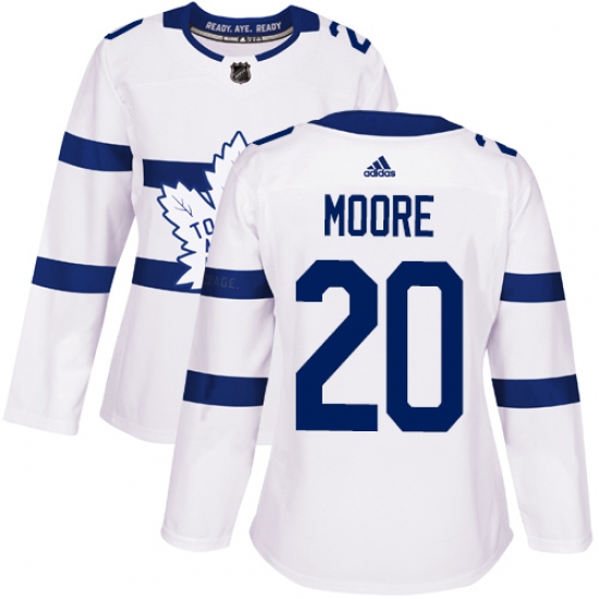Women's Adidas Toronto Maple Leafs #20 Dominic Moore Authentic White 2018 Stadium Series NHL Jersey - Ujersey