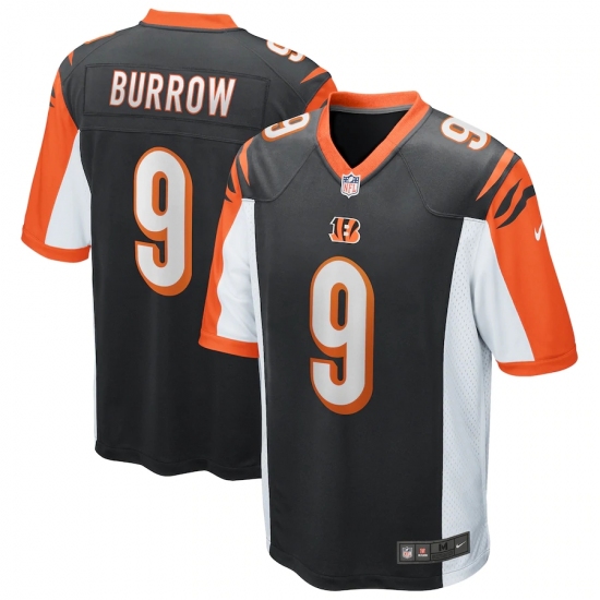 Men's Cincinnati Bengals #9 Joe Burrow Nike Black 2020 NFL Draft First Round Pick Game Jersey.webp - Ujersey