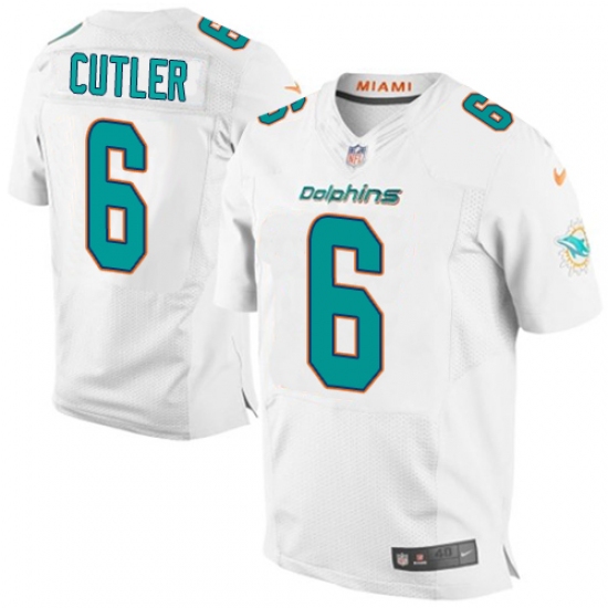 Men's Nike Miami Dolphins #6 Jay Cutler Elite White NFL Jersey - Ujersey