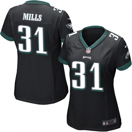 Women's Nike Philadelphia Eagles #31 Jalen Mills Game Black Alternate NFL Jersey - Ujersey