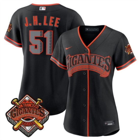 Women's San Francisco Giants #51 Jung Hoo Lee Black 2026 Alternate Stadium Stitched Baseball Jersey(Run Small) - Ujersey