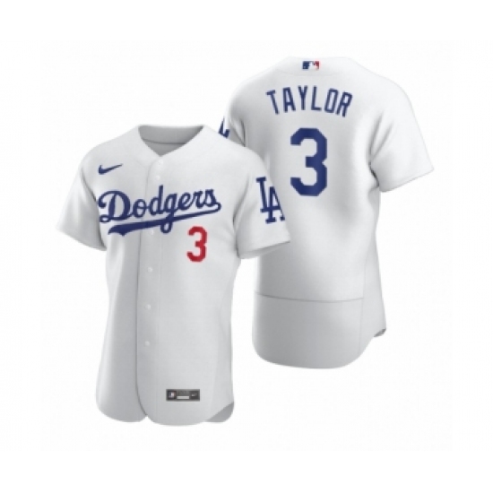 Men's Los Angeles Dodgers #3 Chris Taylor Nike White 2020 Authentic Jersey - Ujersey
