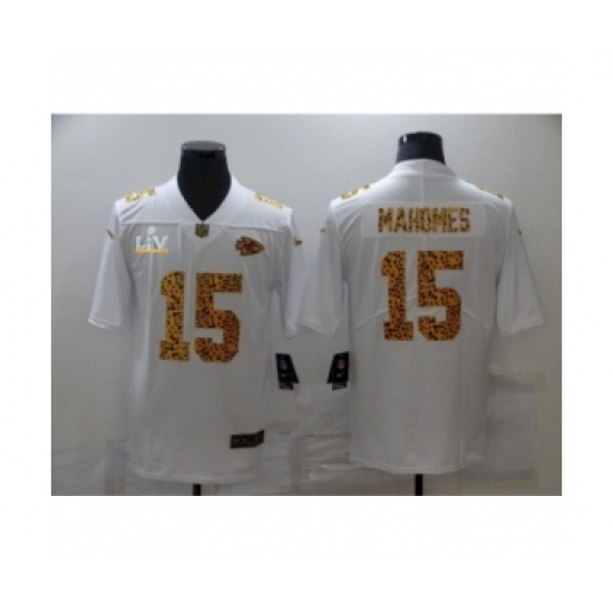 Youth Kansas City Chiefs #15 Patrick Mahomes White Leopard Super Bowl LV Jersey - Ujersey
