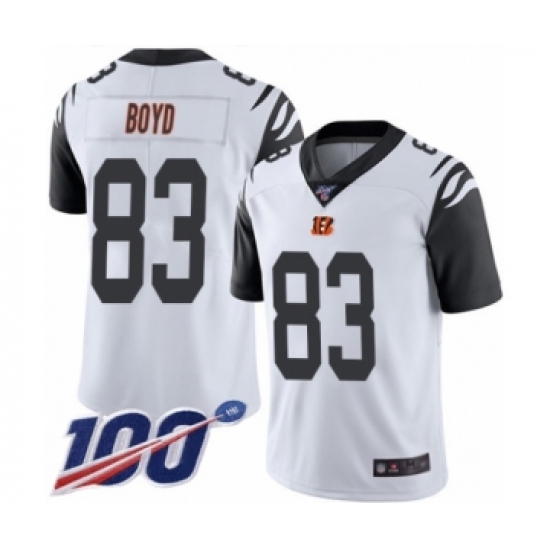 Men's Cincinnati Bengals #83 Tyler Boyd Limited White Rush Vapor Untouchable 100th Season Football Jersey - Ujersey
