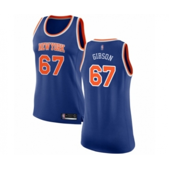 Women's New York Knicks #67 Taj Gibson Swingman Royal Blue Basketball Jersey - Icon Edition - Ujersey