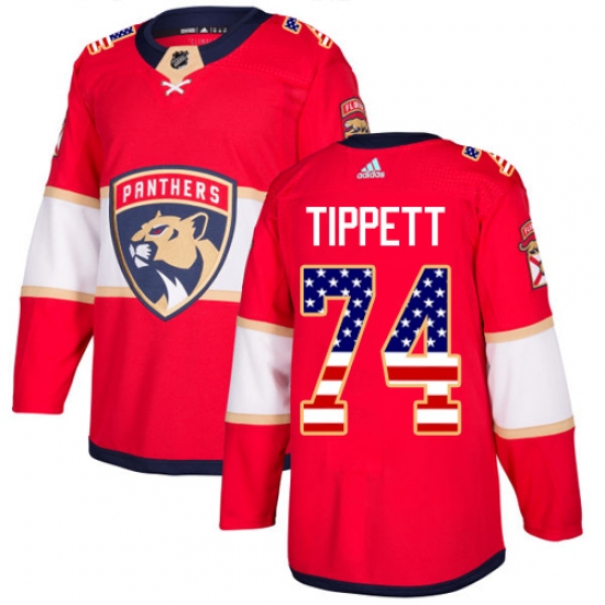 Youth Adidas Florida Panthers #74 Owen Tippett Authentic Red USA Flag Fashion NHL Jersey - Ujersey