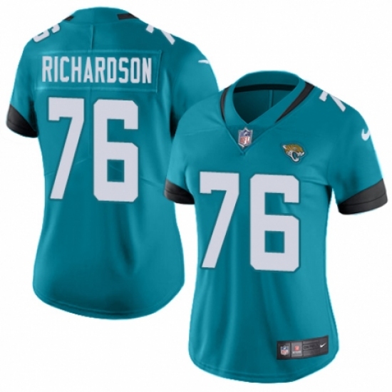 Women's Nike Jacksonville Jaguars #76 Will Richardson Black Alternate Vapor Untouchable Limited Player NFL Jersey - Ujersey