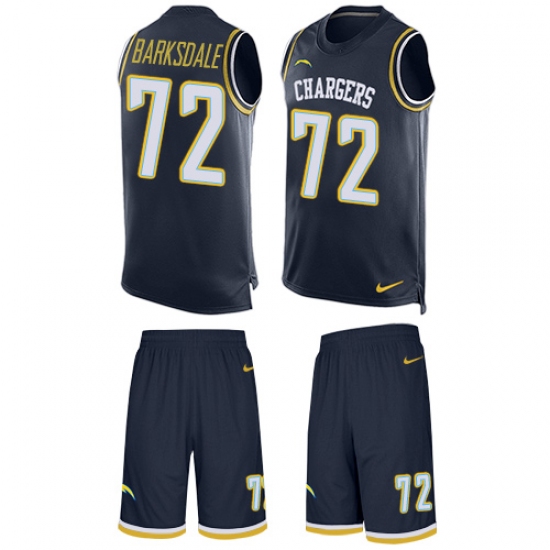 Men's Nike Los Angeles Chargers #72 Joe Barksdale Limited Navy Blue Tank Top Suit NFL Jersey - Ujersey