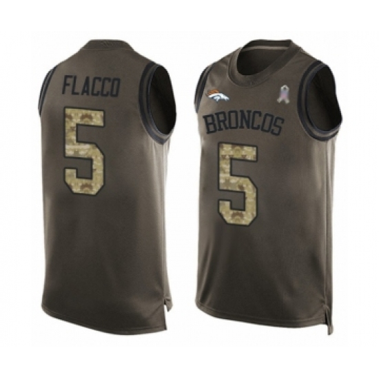 Men's Denver Broncos #5 Joe Flacco Limited Green Salute to Service Tank Top Football Jersey - Ujersey