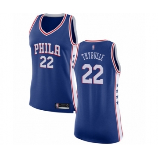 Women's Philadelphia 76ers #22 Mattise Thybulle Swingman Blue Basketball Jersey - Icon Edition - Ujersey
