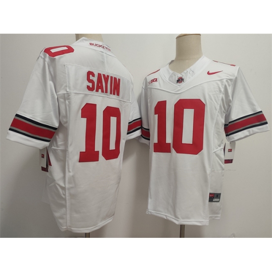 Men's Ohio State Buckeyes #10 Julian Sayin White 2025 F.U.S.E. Limited Stitched Jersey - Ujersey