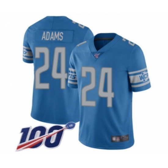Men's Detroit Lions #24 Andrew Adams Blue Team Color Vapor Untouchable Limited Player 100th Season Football Jersey - Ujersey