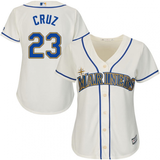 Women's Majestic Seattle Mariners #23 Nelson Cruz Authentic Cream Alternate Cool Base MLB Jersey - Ujersey