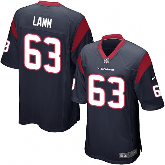 Men's Nike Houston Texans #63 Kendall Lamm Game Navy Blue Team Color NFL Jersey - Ujersey