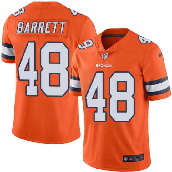 Men's Nike Denver Broncos #48 Shaquil Barrett Elite Orange Rush Vapor Untouchable NFL Jersey - Ujersey