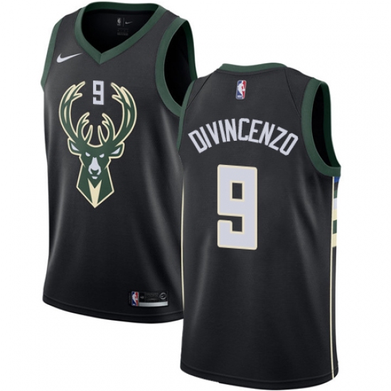Women's Nike Milwaukee Bucks #9 Donte DiVincenzo Swingman Black NBA Jersey - Statement Edition - Ujersey
