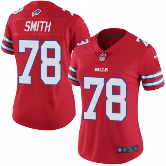 Women's Nike Buffalo Bills #78 Bruce Smith Limited Red Rush Vapor Untouchable NFL Jersey - Ujersey