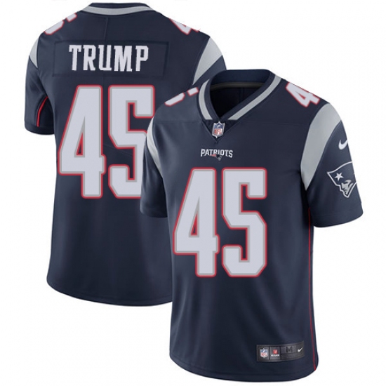 Youth Nike New England Patriots #45 Donald Trump Navy Blue Team Color Vapor Untouchable Limited Player NFL Jersey - Ujersey