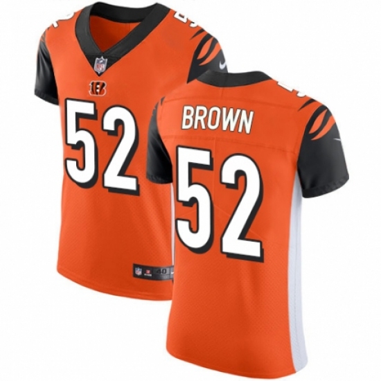 Men's Nike Cincinnati Bengals #52 Preston Brown Orange Alternate Vapor Untouchable Elite Player NFL Jersey - Ujersey