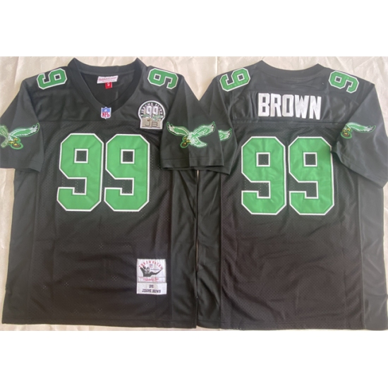Men's Philadelphia Eagles #99 Jerome Brown Black Throwback Stitched Football Jersey - Ujersey