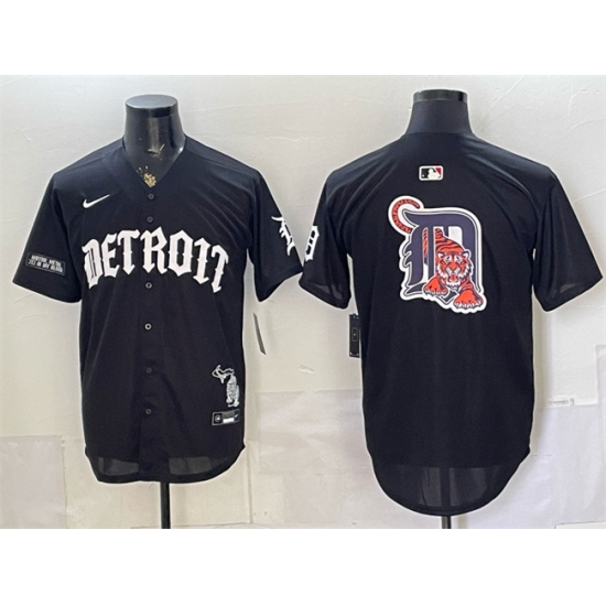 Men's Detroit Tigers Team Big Logo 2026 Black 'Motor Gothic Edition' Vapor Premier Limited Stitched Baseball Jersey - Ujersey