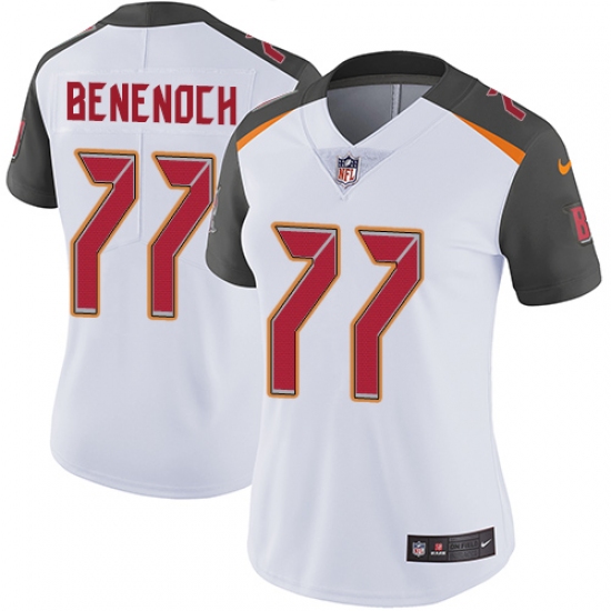 Women Nike Tampa Bay Buccaneers #77 Caleb Benenoch White Vapor Untouchable Limited Player NFL Jersey - Ujersey