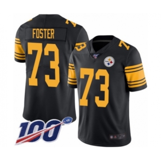 Men's Pittsburgh Steelers #73 Ramon Foster Limited Black Rush Vapor Untouchable 100th Season Football Jersey - Ujersey