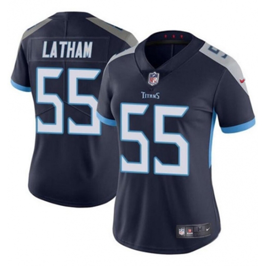 Women's Tennessee Titans #55 JC Latham Navy 2024 Draft Vapor Football Stitched Jersey(Run Small) - Ujersey