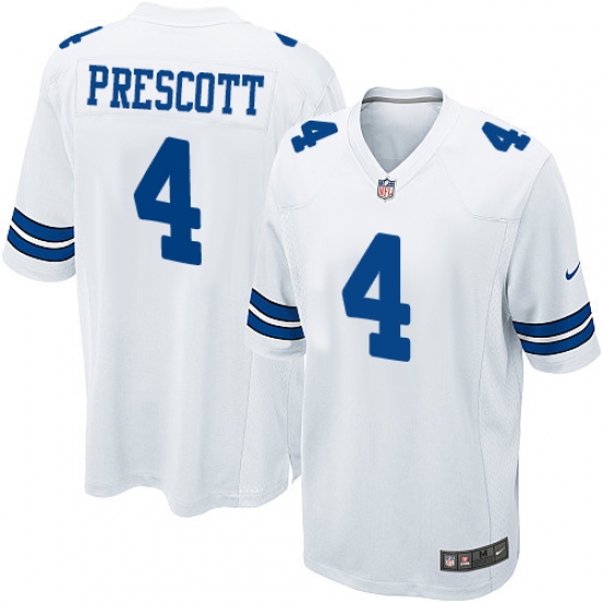 Men's Nike Dallas Cowboys #4 Dak Prescott Game White NFL Jersey - Ujersey
