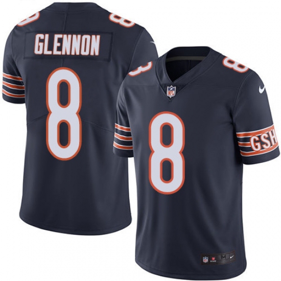 Men's Nike Chicago Bears #8 Mike Glennon Navy Blue Team Color Vapor Untouchable Limited Player NFL Jersey - Ujersey